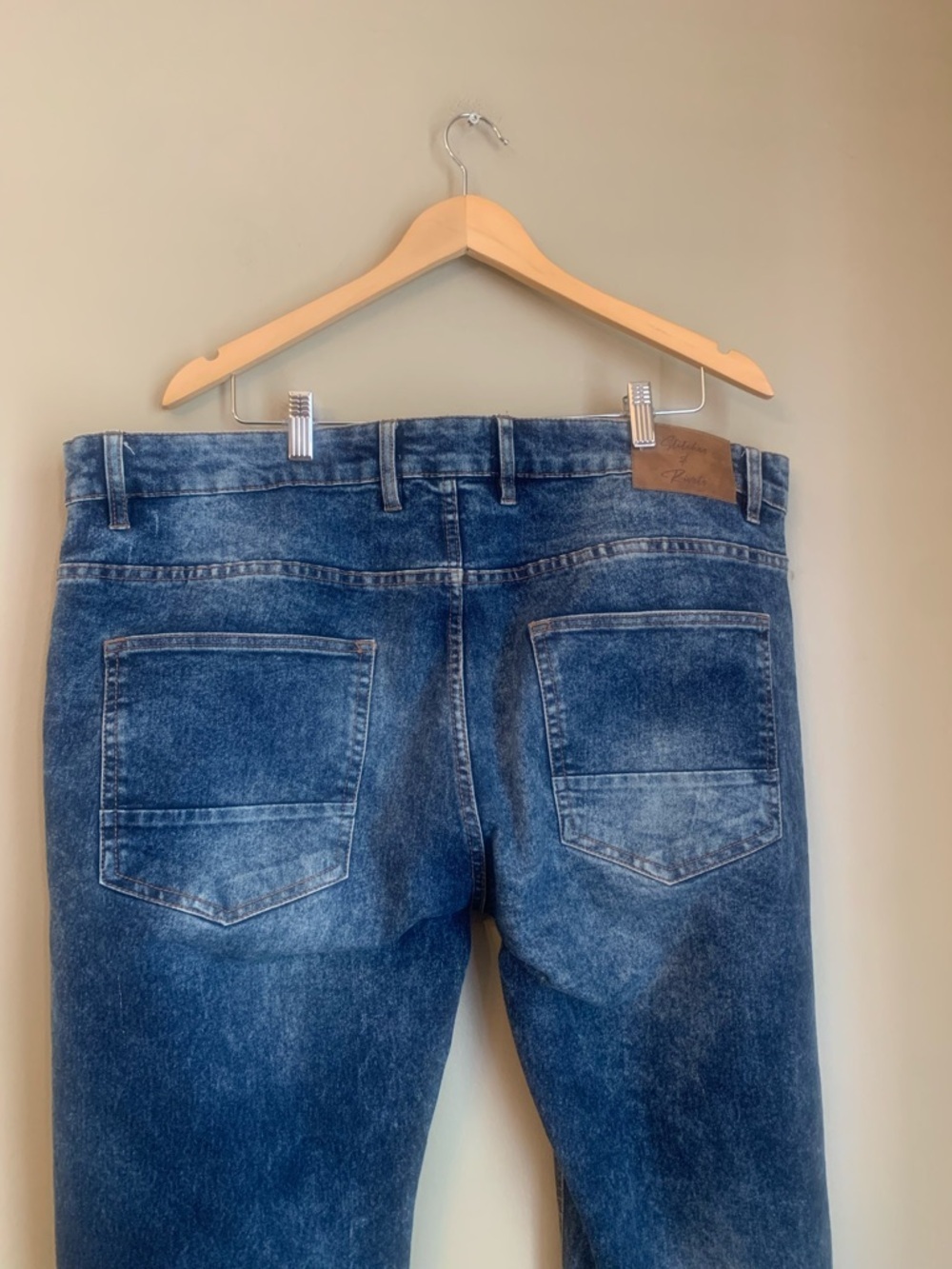 Men's Stitches And Rivets Jeans Size 42/30 Straight Fit Blue Dark Wash - Picture 7 of 11